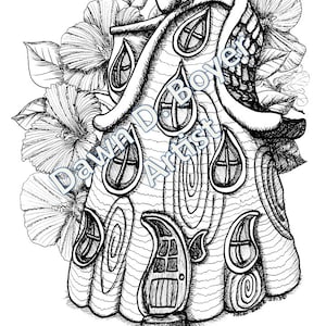 Five Pack - Illustrations from the Big Kids Coloring Book: Fairy Houses and Fairy Doors - Volume Two (34-35)