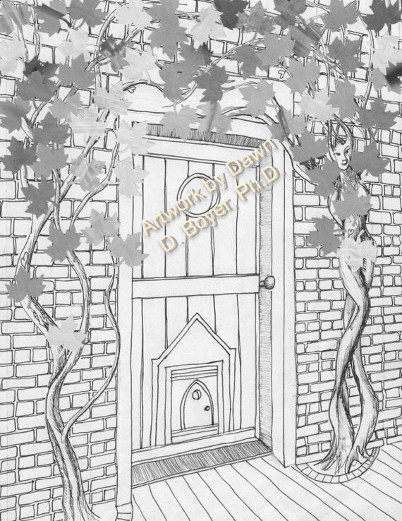 fairy houses and fairy doors vol 3 and 4  individual coloring pages from  print books 5 drawings per set 71  75