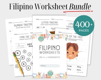 Englisch Arbeitsblatt - 400+ Seiten Vorschule und Kindergarten Heimschulaktivitäten | Klassenzimmer Printables Digitaler Download