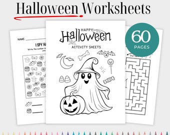 Bundel Halloween-werkblad: thuisschoolactiviteiten voor kleuters en kleuters | Digitale download van afdrukbare items in de klas