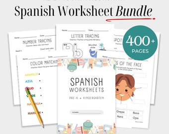Pacote de Atividades em Espanhol – Mais de 400 Páginas de Atividades para Educação Infantil e Ensino Domiciliar | Materiais para Imprimir e Baixar em Formato Digital