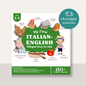 My First Italian English Book for Kids - Italian Bilingual Book for Early Learners | Italian Homeschool Gift | Overnight Shipping