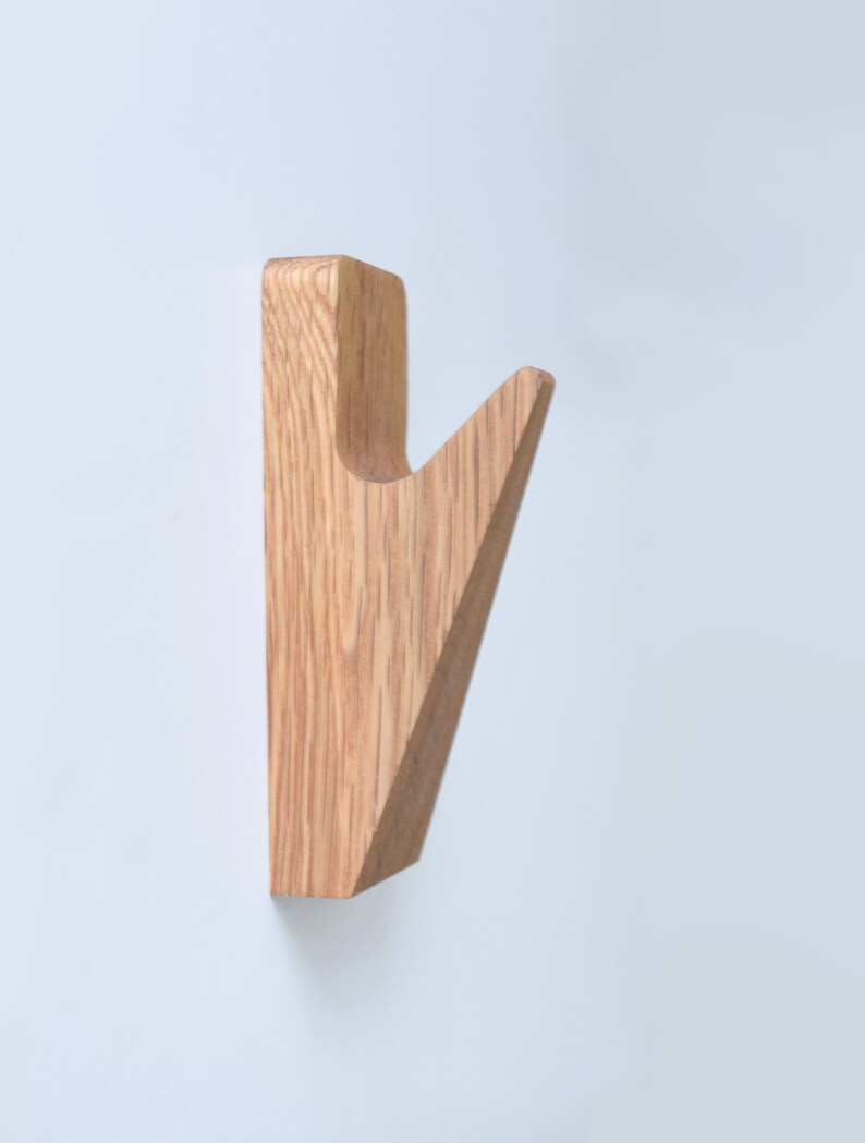 perfect for your coat or towel Minimalist Scandinavian design for the entryway or bathroom Modern wall hook in white oak with oil finish