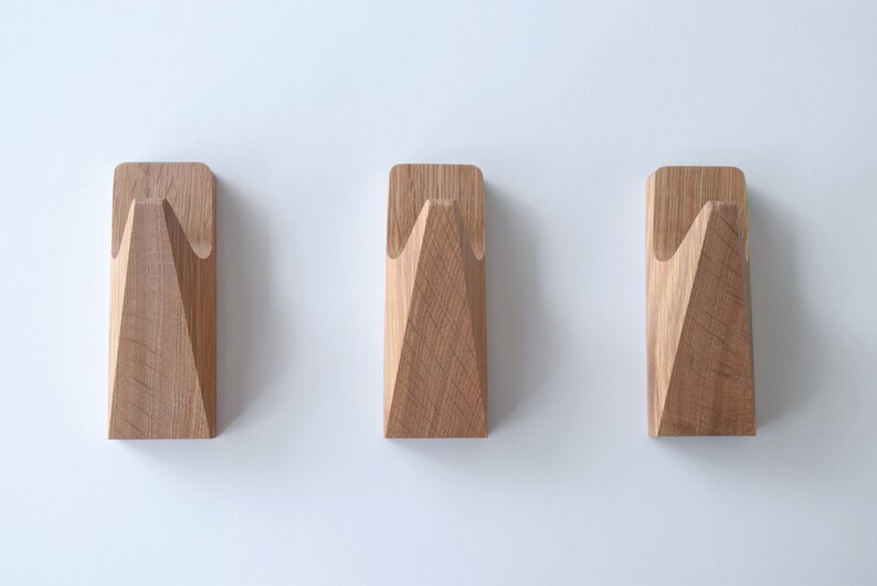 perfect for your coat or towel Minimalist Scandinavian design for the entryway or bathroom Modern wall hook in white oak with oil finish