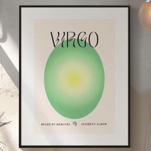 Virgo Zodiac Digital Print – Astrology Wall Art, Minimalist Horoscope Poster, Virgo Season Home Décor, Printable Zodiac Sign Artwork
