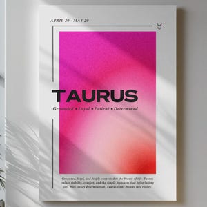 Digitale print Stier dierenriem – astrologie kunst aan de muur, minimalistische horoscoop poster, seizoensdecoratie Stier, afdrukbaar kunstwerk sterrenbeeld