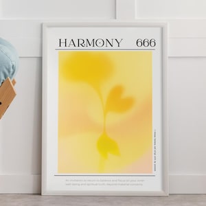 Aura Wall Art | Harmony 666 Angel Number | Spiritual Printable Poster | Positive Affirmation Digital Download | Manifestation Decor