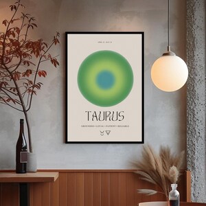 Taurus Zodiac Digital Print – Astrology Wall Art, Minimalist Horoscope Poster, Taurus Season Home Décor, Printable Zodiac Sign Artwork