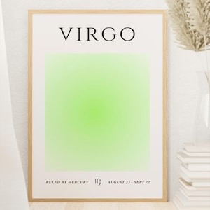 Virgo Zodiac Digital Print – Astrology Wall Art, Minimalist Horoscope Poster, Virgo Season Home Décor, Printable Zodiac Sign Artwork