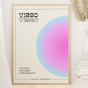 Virgo Zodiac Digital Print – Astrology Wall Art, Minimalist Horoscope Poster, Virgo Season Home Décor, Printable Zodiac Sign Artwork