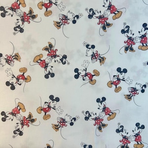 Mickey and Minnie Mouse Fabric 100% Cotton Fabric
