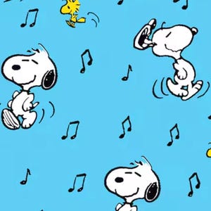 Snoopy Music Fabric 100% Cotton