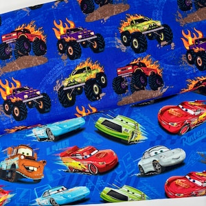 Monstertrucks und Disney Cars Stoff 100% Baumwolle