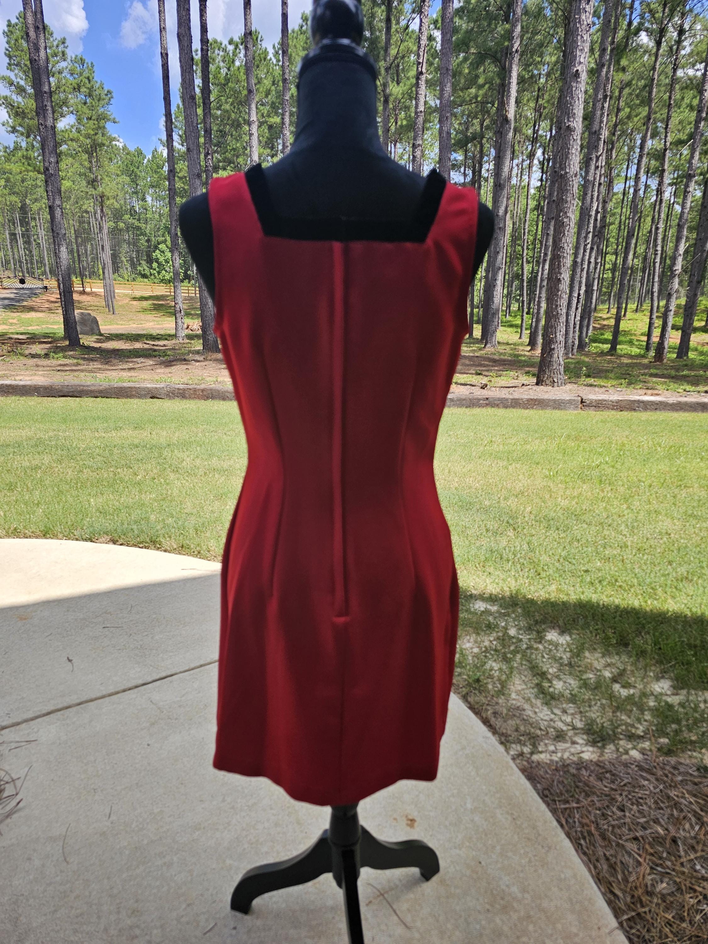 byer too red dress VTG 90s Y2K BYER TOO MESH SHEER MINI DRESS MILKMAID BUST MEDIUM RED ORANGE