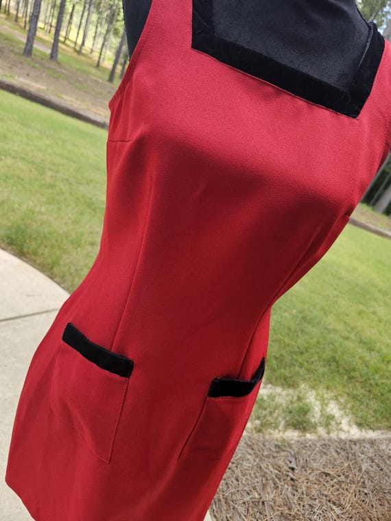 byer too red dress Vintage byer too semi sheer midi dress