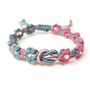 Chinese love Knot Bracelet with Flower Handwoven Talisman for Love and Harmony Unbreakable Connection
