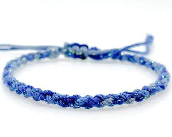 Pulsera de cuerda de algodón hecha a mano – Joyería de amistad trenzada de 4 hebras