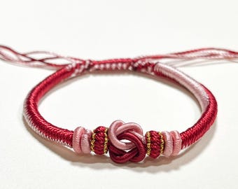 Adjustable lucky handwoven Bracelet, Two Souls Bond Symbolic Connection Gift