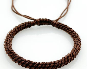 Tibetan Corn Knot Cotton Bracelet, Unisex Buddhist Protection Jewelry