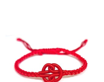Adjustable lucky red cord Bracelet, Boundless Opportunity Charm, Handmade Amulet