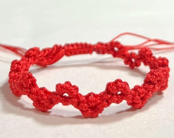 Handmade Zen Floral Knot Bracelet: Woven Luck & Love, Adjustable Spiritual Gift