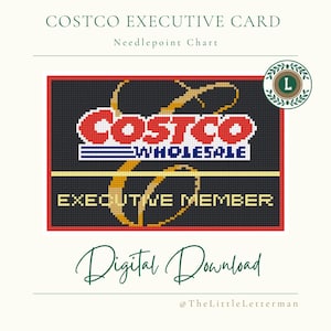 Tableau de broderie pour les cartes de membre Exécutif de Costco – Téléchargement numérique