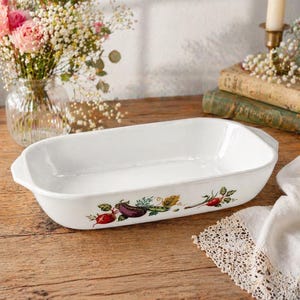 Vintage Pyrex JAJ Tuscany Market Garden Lasagna Dish | Vegetable Motif Baking Pan, England