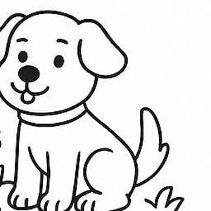 Printable Dog Coloring Page for Kids – Instant Digital Download Activity Sheet