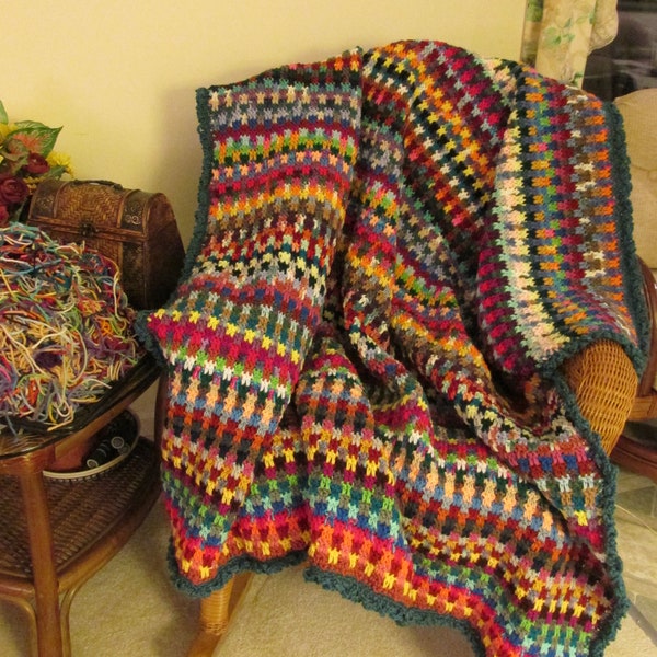 Easy Drop Stitch Crochet Afghan Pattern by Skerin Addictive!