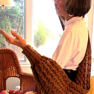 Shawl Etta Knit Pattern.  Converts from scarf, to shawl, to rib-cuffed shawl-ette.  Beautiful Drape by Skerin
