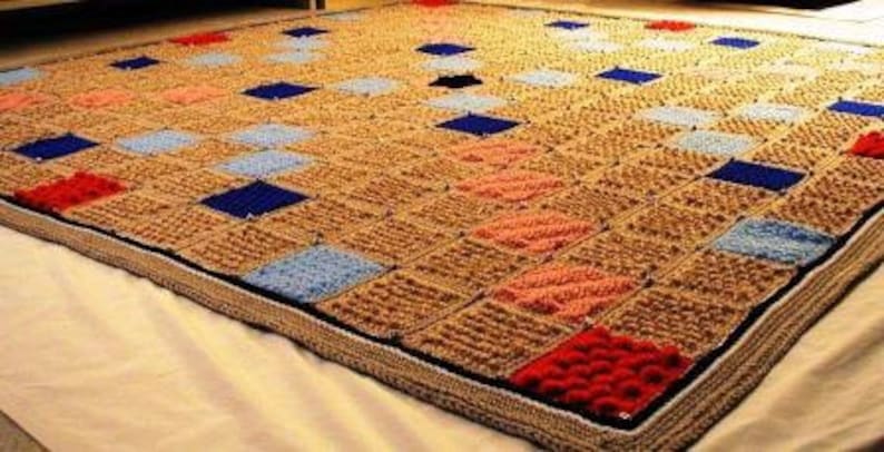 Scrabble Rug SCRABBLE RULES! -- Scrabble Board Pattern in Crochet With Alphabet ...
