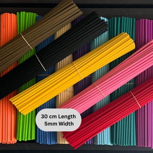 Colorful Fibre Reed Diffuser Replacement Sticks: Extra Long & Thick (30cm x 5mm) - Aromatherapy