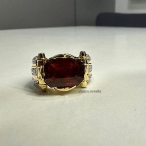 East West Mens Engagement Ring, Emerald Cut Moissanite Diamond Ring, Pave Thick Band Ring, Unique Mens Ring For Him, 14K Solid Gold Ring