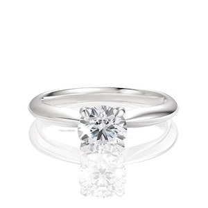 2.10ct Round Cut Moissanite Diamond Ring For Her, Solitaire Engagement Ring, 14k Solid Gold Minimalist Ring, Prong Set Anniversary Ring