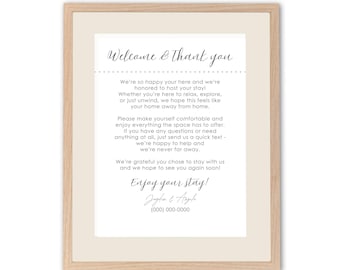 Airbnb Welcome Letter Template: Vacation Rental Host Printable (PDF Download 8.5x11" US Letter Size)