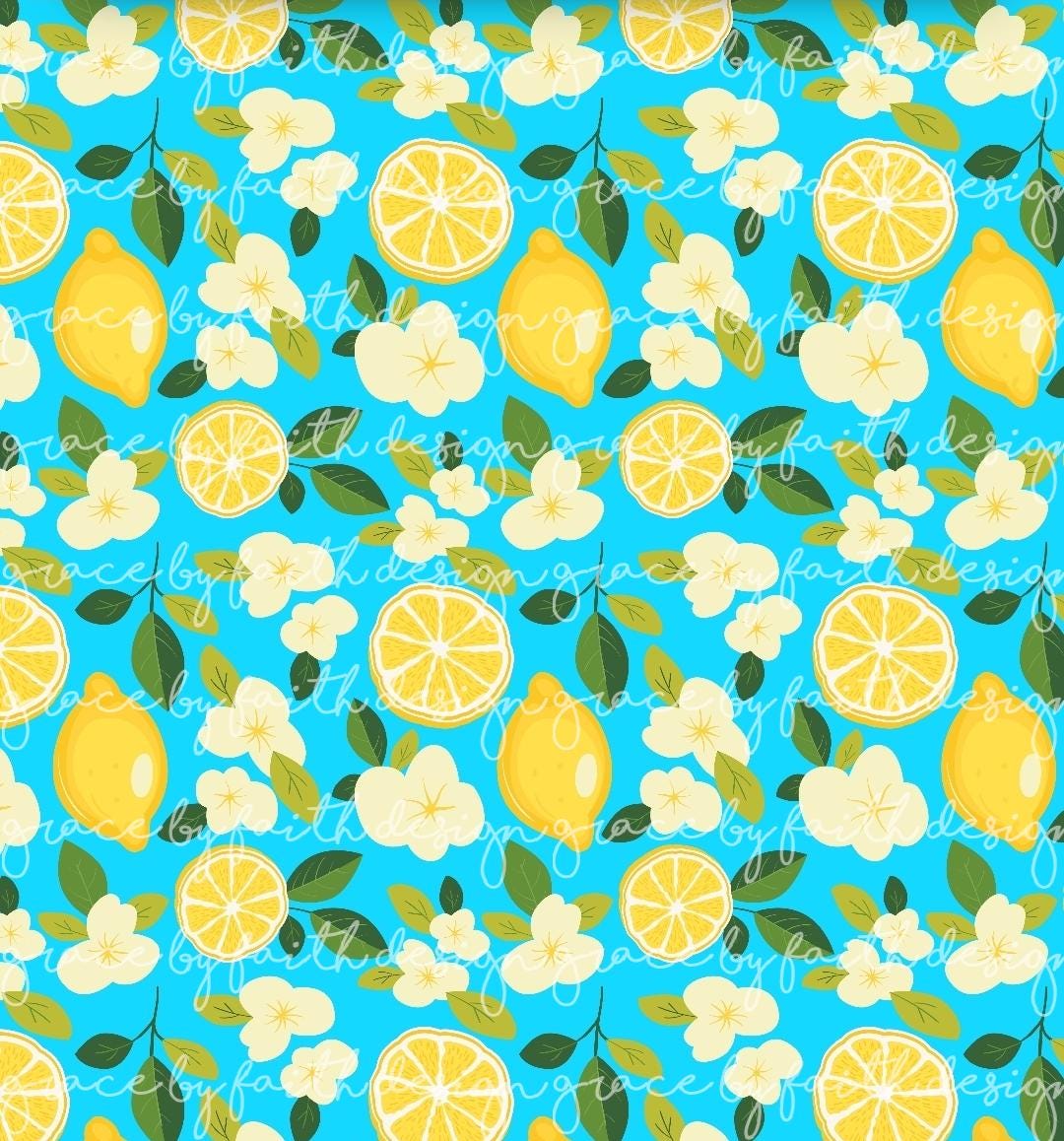 Lemon Floral Summer Digital Seamless Files - Etsy