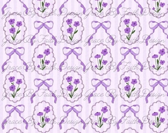 File digitali senza soluzione di continuità con cornice floreale viola smerlata