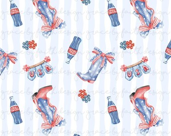 File digitali senza soluzione di continuità FOJ Patriotic Boots Red White Blue