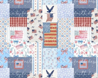 File digitale senza soluzione di continuità con patchwork patriottico del 4 luglio