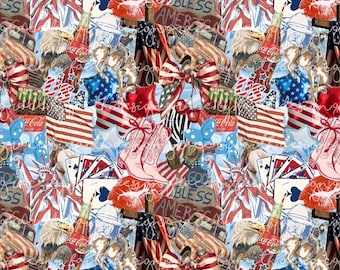 File digitale senza soluzione di continuità con effetto mashup vintage patriottico per il 4 luglio