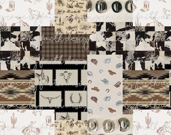 File digitale senza soluzione di continuità con patchwork da cowboy country boy