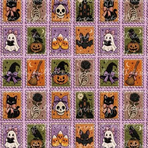 Lapptäcksstämplar Ghost Spooky Söt Halloween Pngs digital sömlös fil
