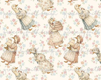 File digitale senza soluzione di continuità con motivo floreale vintage dell'oca