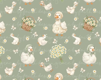 File senza cuciture floreale verde primavera Goose