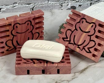 Aromatic Red Cedar Happy Frog Soap Deck - Soap Dish