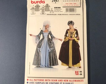 Burda Costume Sewing Pattern Rococo Dress #2447 size 10-26