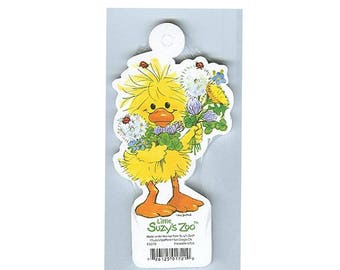 Suzy's Zoo Scrapbook Card Stock Die Cut Character 83070 Witzy with Dandelion Bouquet of Flowers