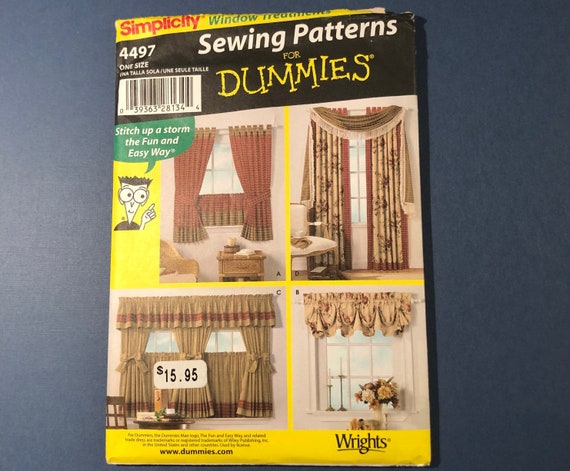 Simplicity Sewing Patterns for Dummies 4497 Window Treatments 