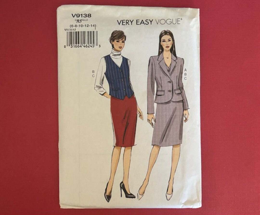 Vogue Snijpatroon – Papieren Patroon – A5 Formaat – Maten 6-8-10-12-14 – Met 1,5 Cm Naadtoeslag – Incl. Handleiding In Engels En Duits