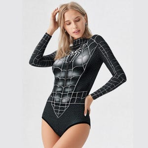 Spiderman Cosplay Bodysuit Unisex 3D Druck Langarm Badeanzug Frauen Männer Erwachsene Karneval Kostüm Superheld Halloween Party Outfit Rollenspiel F Bild 7
